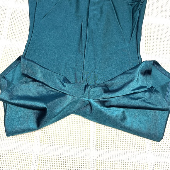 Rare Vintage The Body Co racerback green blue athletic romper jumpsuit - Picture 5 of 9